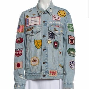 Re/done Denim Jacket with Colorful Patches